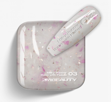 Gel Lack - Milky Rubber Base With Flakes 03 - HEMA Free