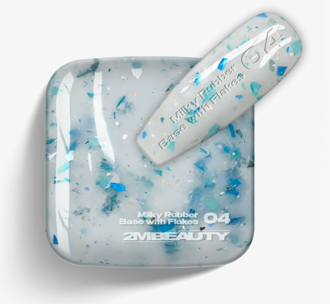 Gel Lack - Milky Rubber Base With Flakes 04 - HEMA Free