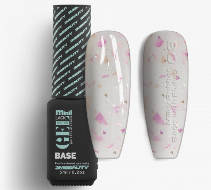 Gel Lack - Milky Rubber Base With Flakes 03 - HEMA Free